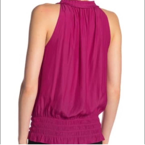 Ramy Brook Mindy Fuchsia Pink Pleated Smocked Blouse - Picture 13 of 13